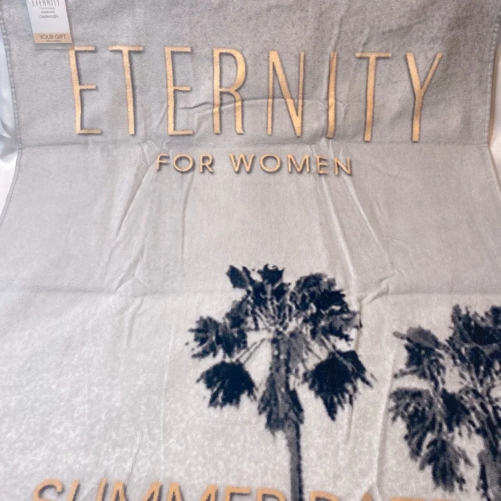 Calvin Klein Eternity Women’s Beach Towel- Cotton Summer Bath and Travel-NEW